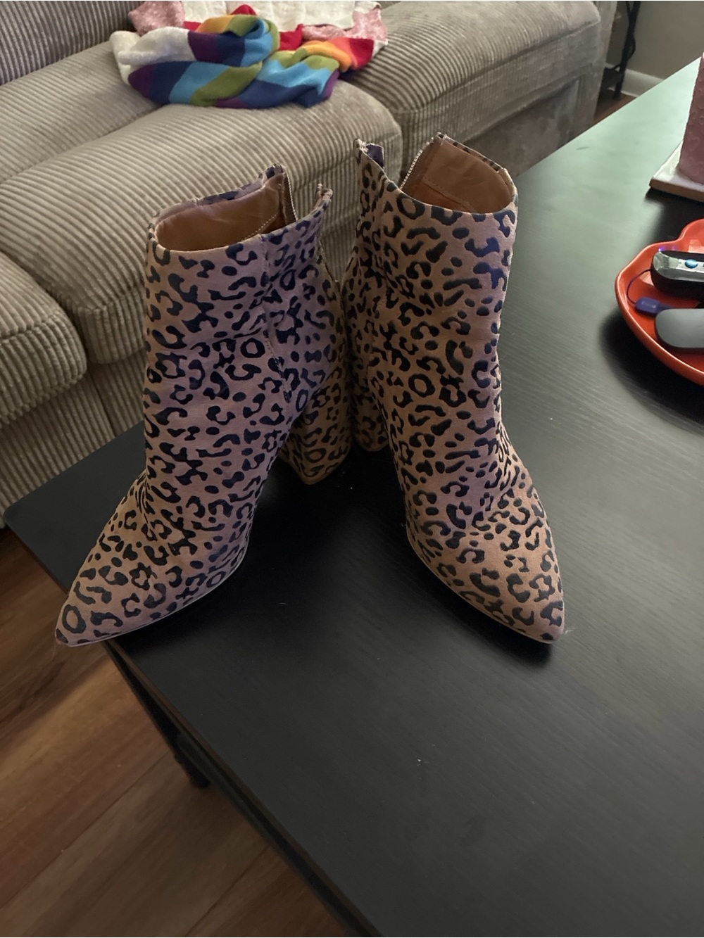 Steve Madden Leopard Print Pointed Ankle Boots